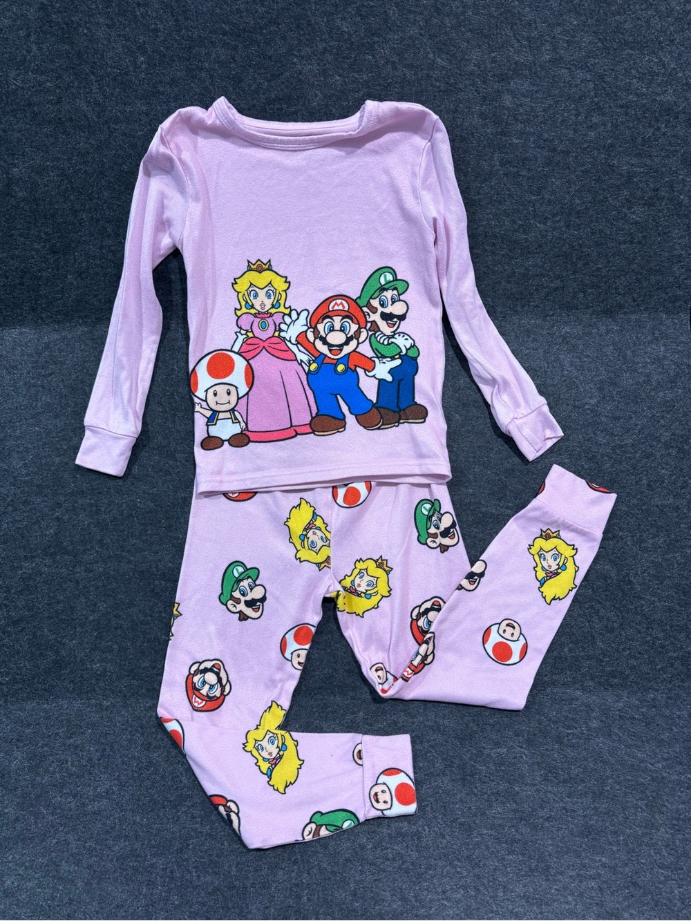 Kids Super Mario Pink Character Pajama Set